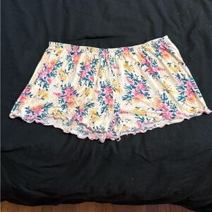 ✨ Floral Ruffle Edge Lounge Shorts - Pink, Yellow & Teal ✨ SALE 3 for $15!